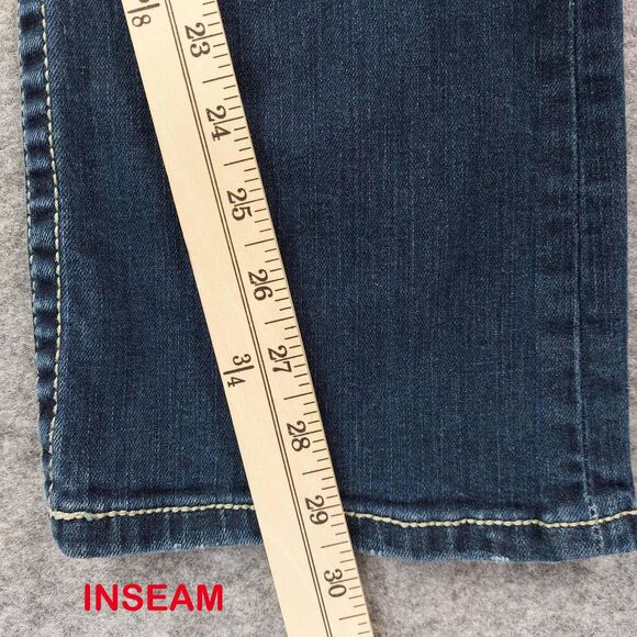 BKE Jeans Womens 29R Blue Sabrina Bootcut Stretch Denim Whiskered Faded Mid Rise - Picture 5 of 11